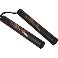 Abree Nunchakus Espuma Goma Seguridad Entrenamiento con Cadena de Acero - Artes Marciales - Nunchakus Juguete para…